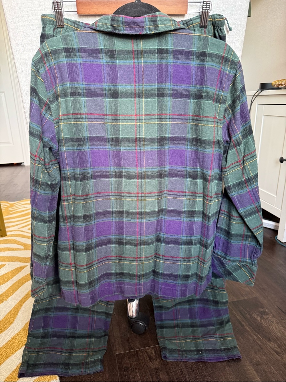 Lauren Ralph Lauren Plaid Pajama Set Crown Crest Flannel M - Picture 9 of 11